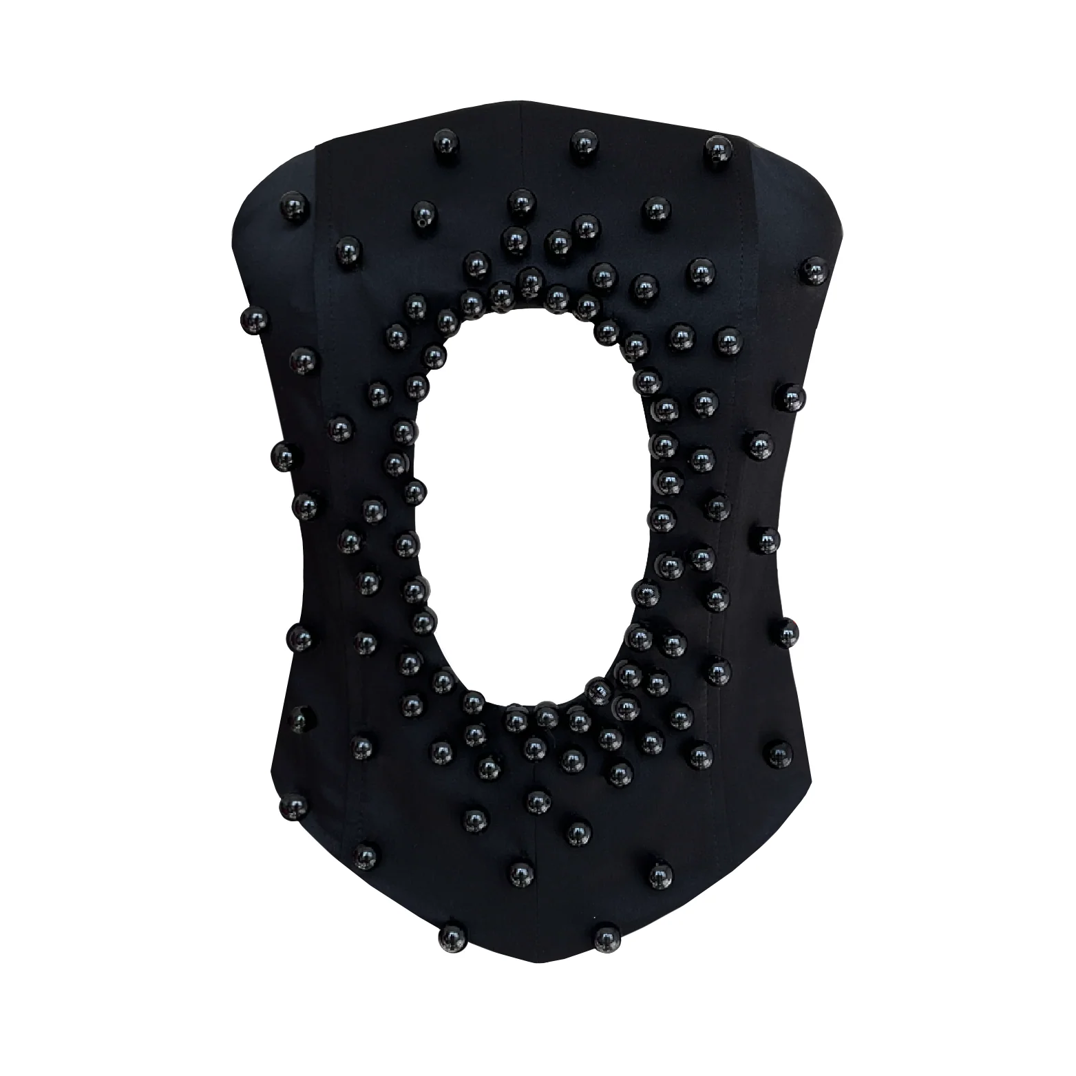 Black Beaded Cutout Corset