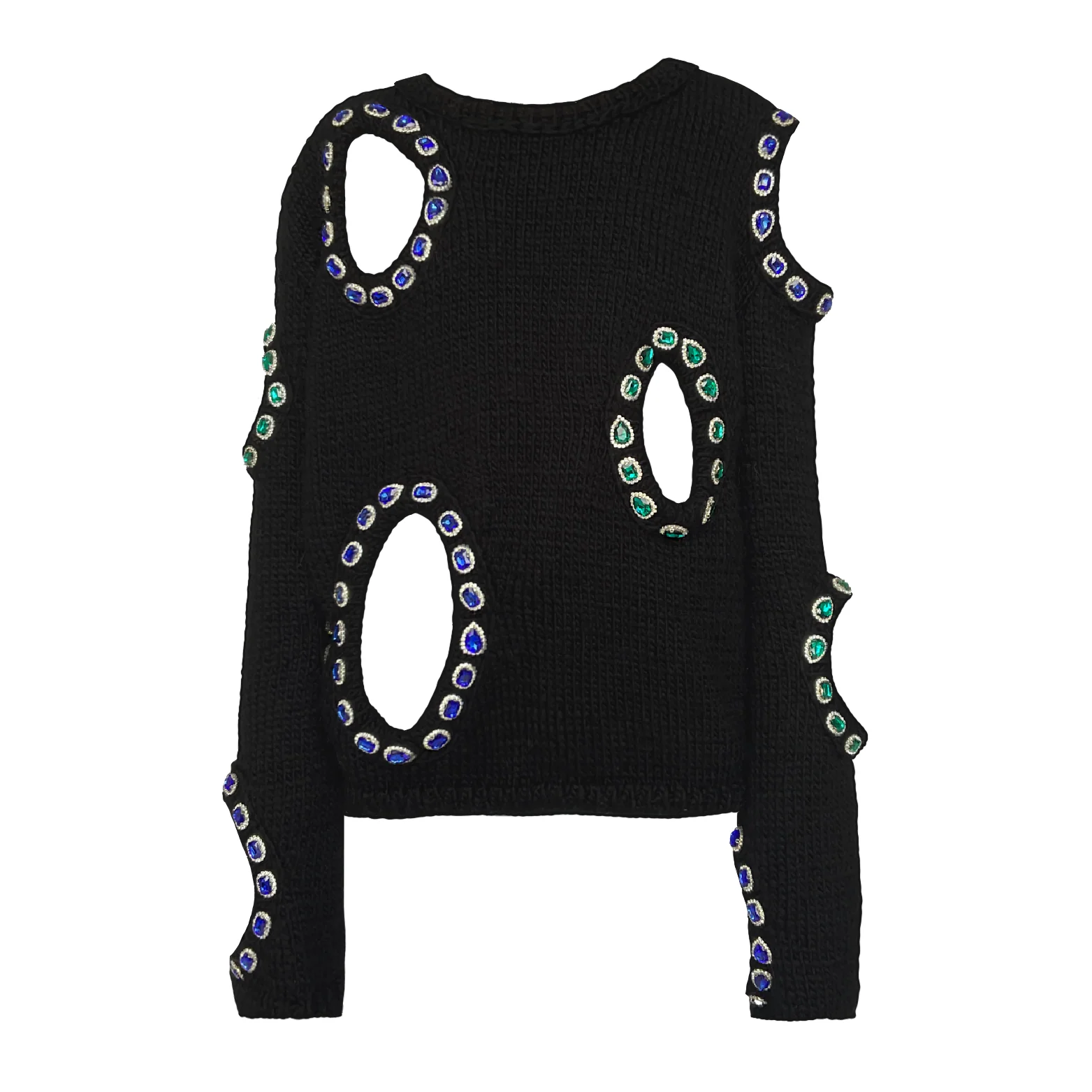 Black Cutout Knit Sweater