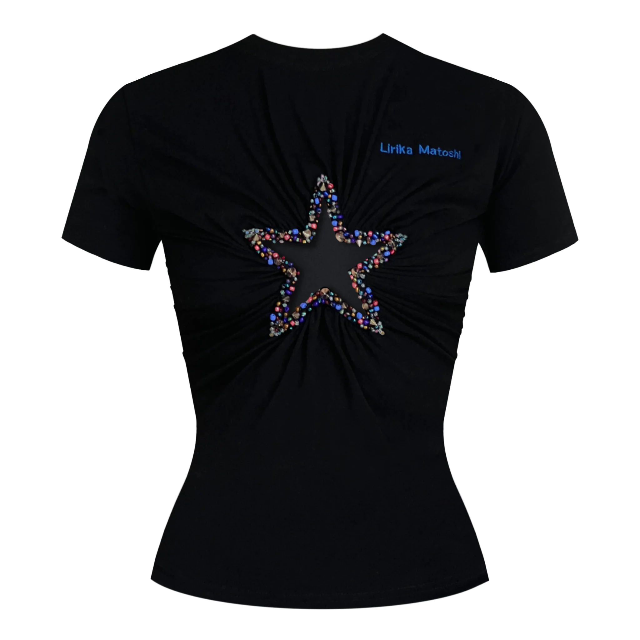 Black Star Embroidered T-Shirt