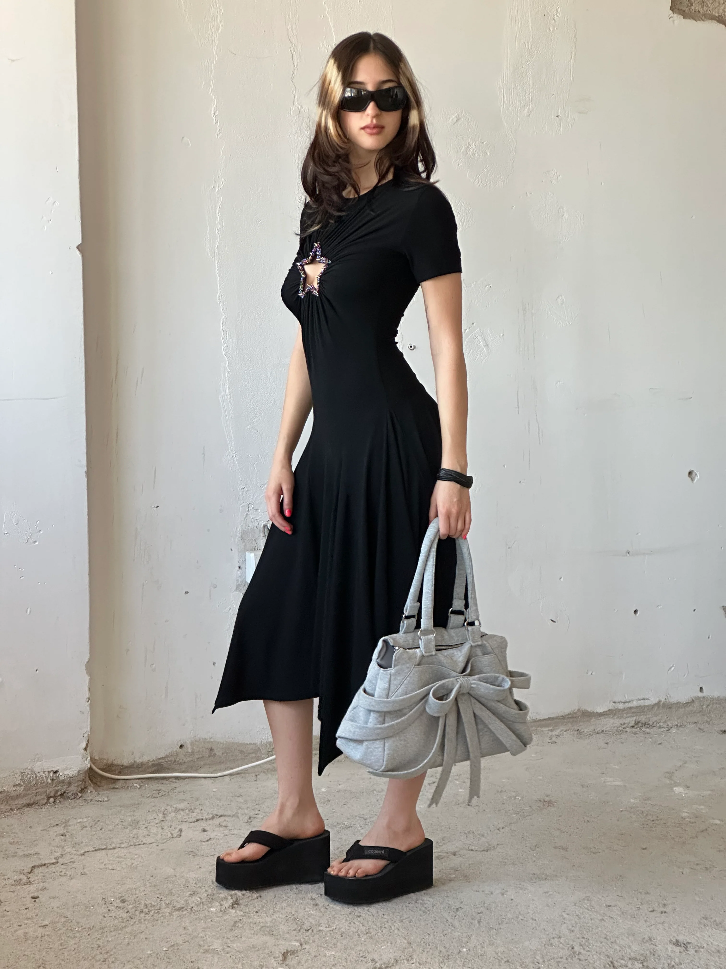 Black Star Emroidered Dress - Image 3
