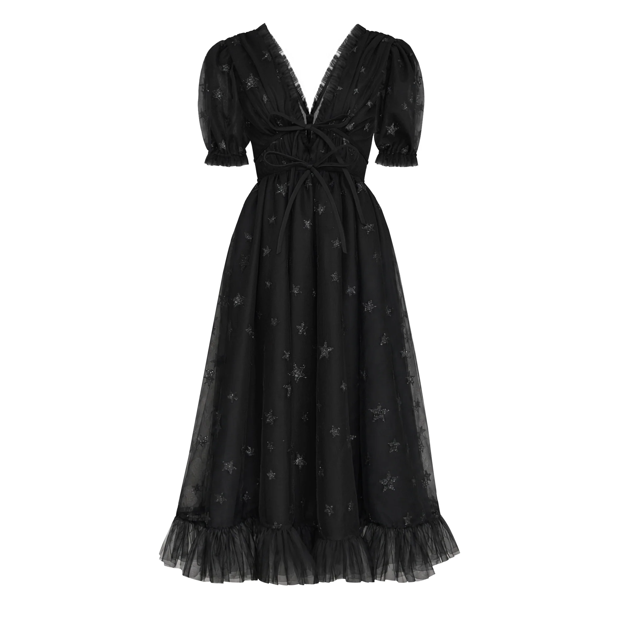Black Starry Midi Dress