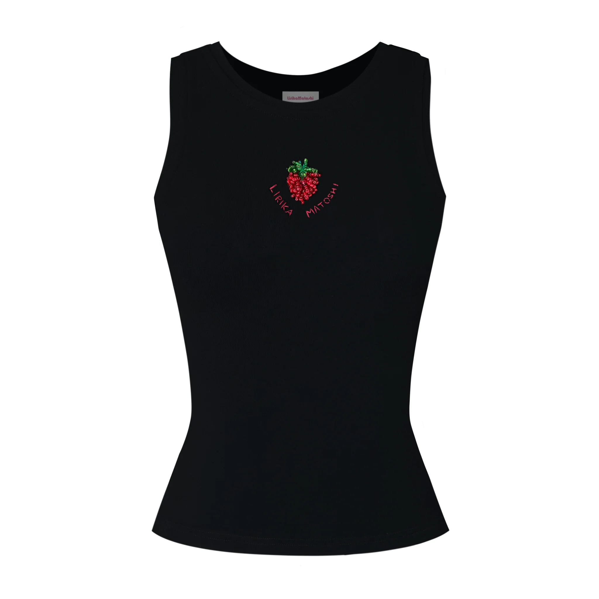 Strawberry Black Tank Top