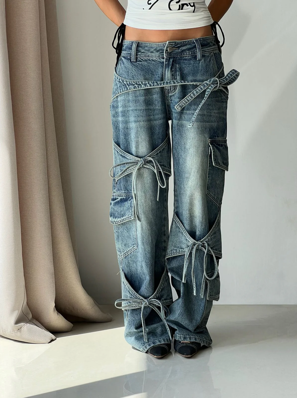 Blue Bow Jeans - Image 2