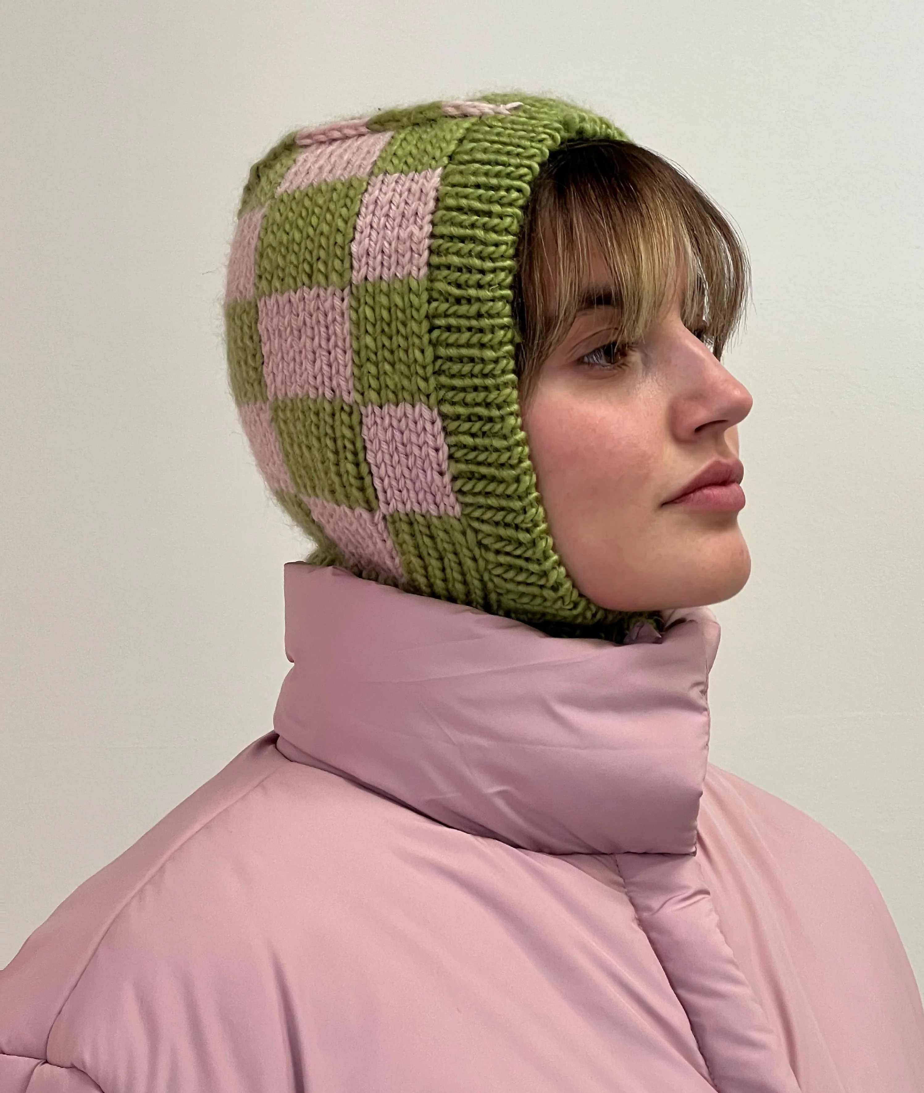 Checkered Hand Knitted Balaclava - Image 6