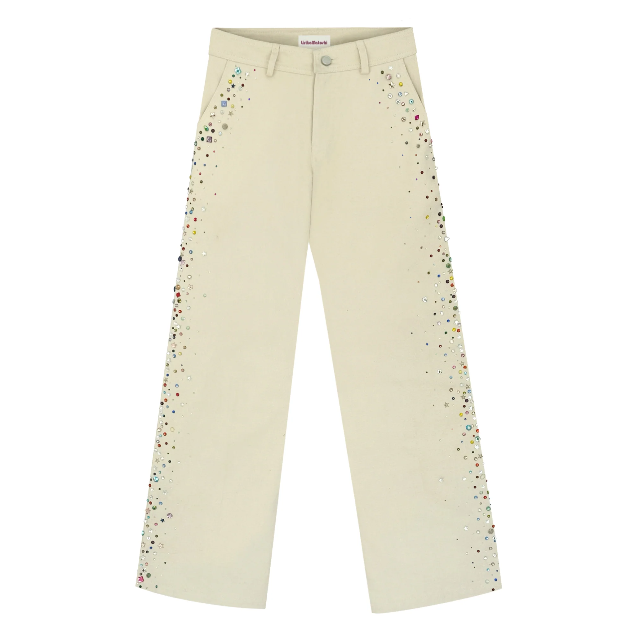 Cream Gemstone Jeans