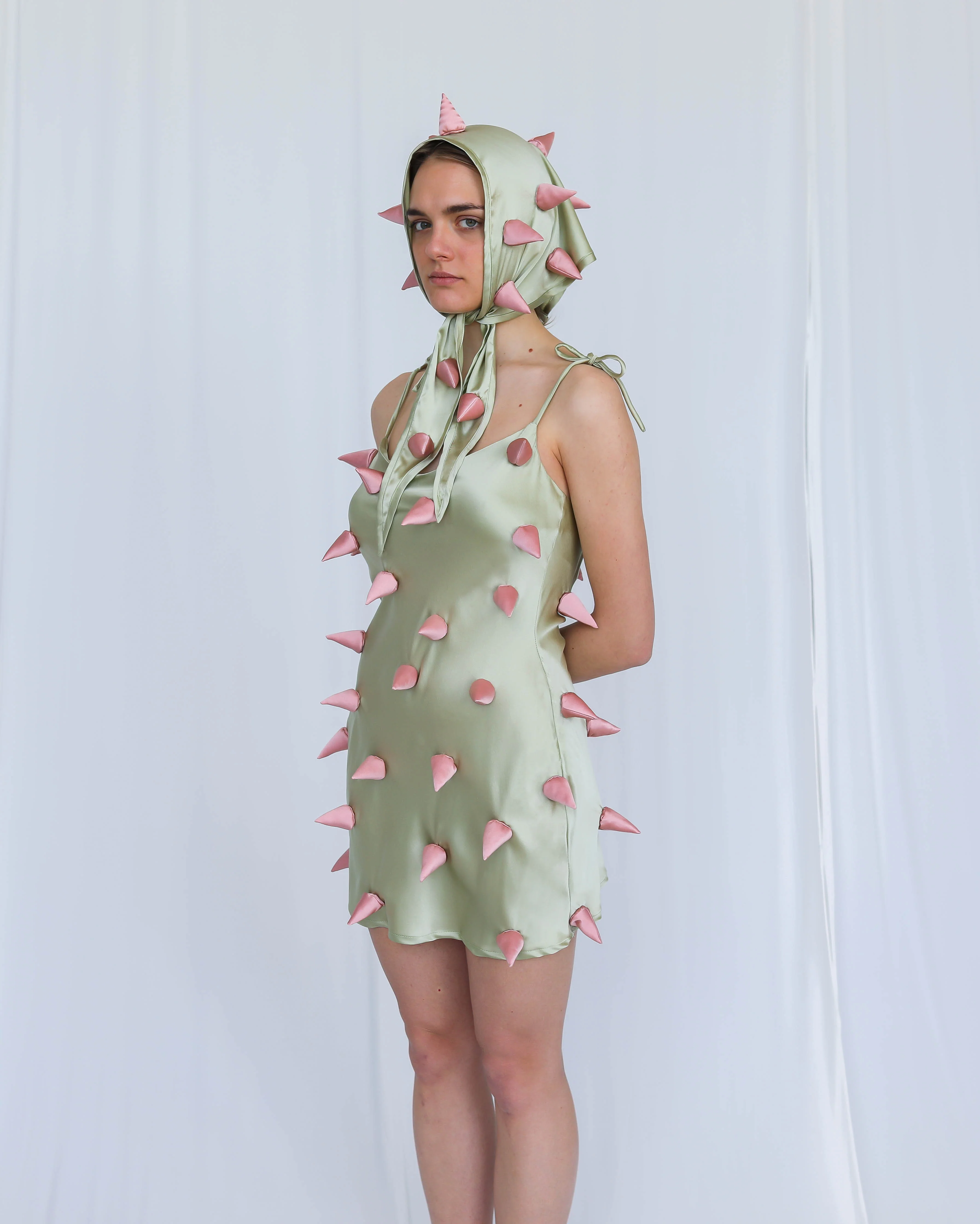 Green Silk Thorn Dress - Image 3