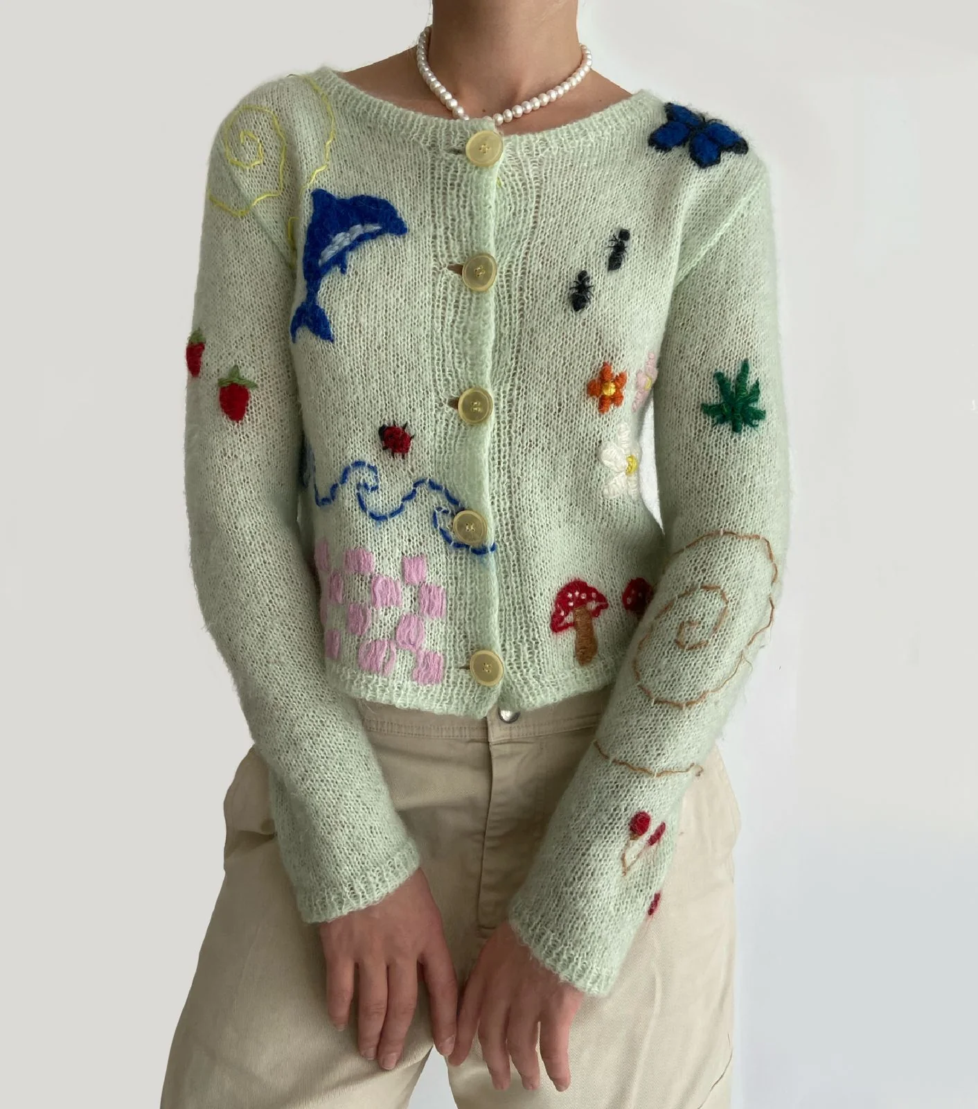 Mint Crochet Cardigan - Image 2