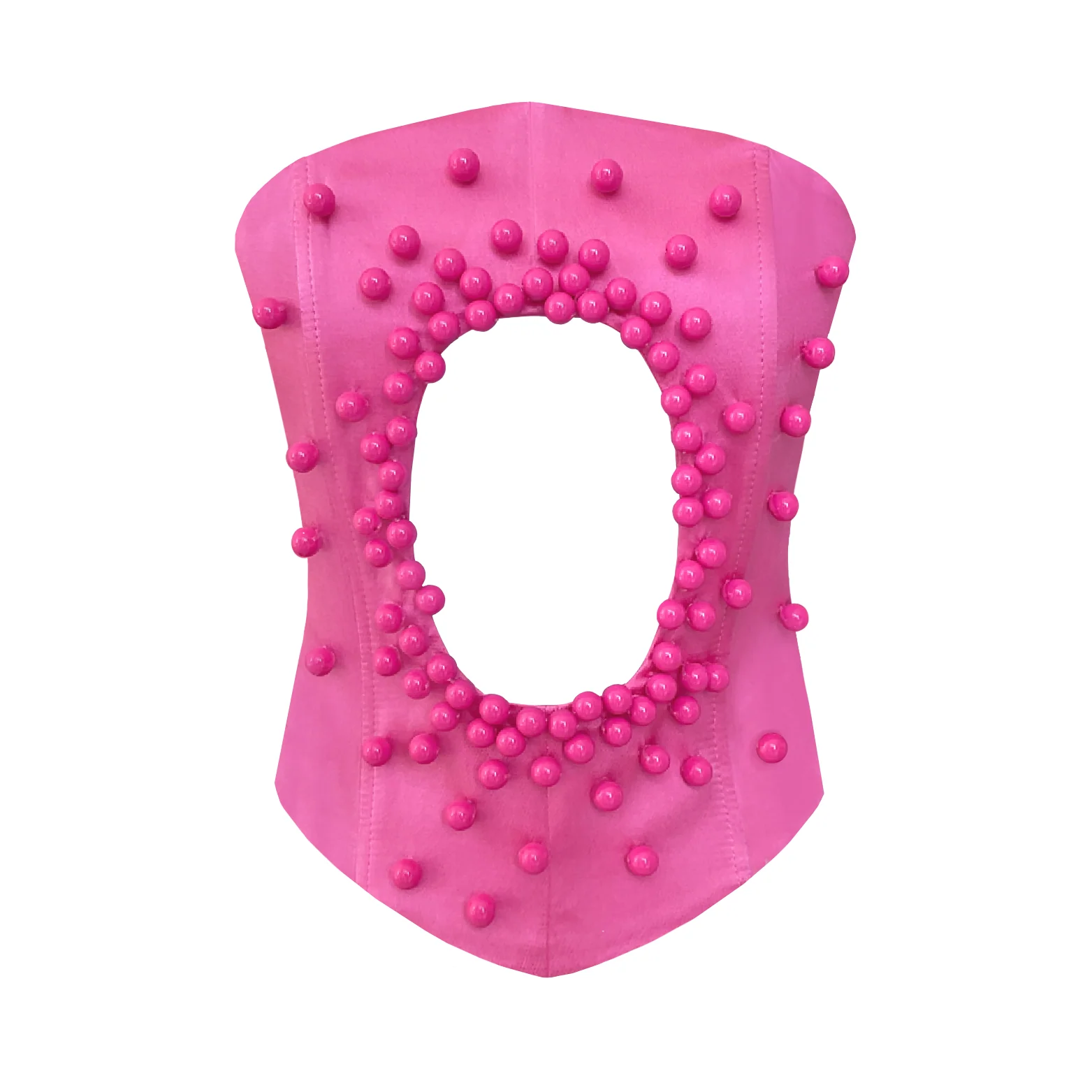 Pink Beaded Cutout Corset