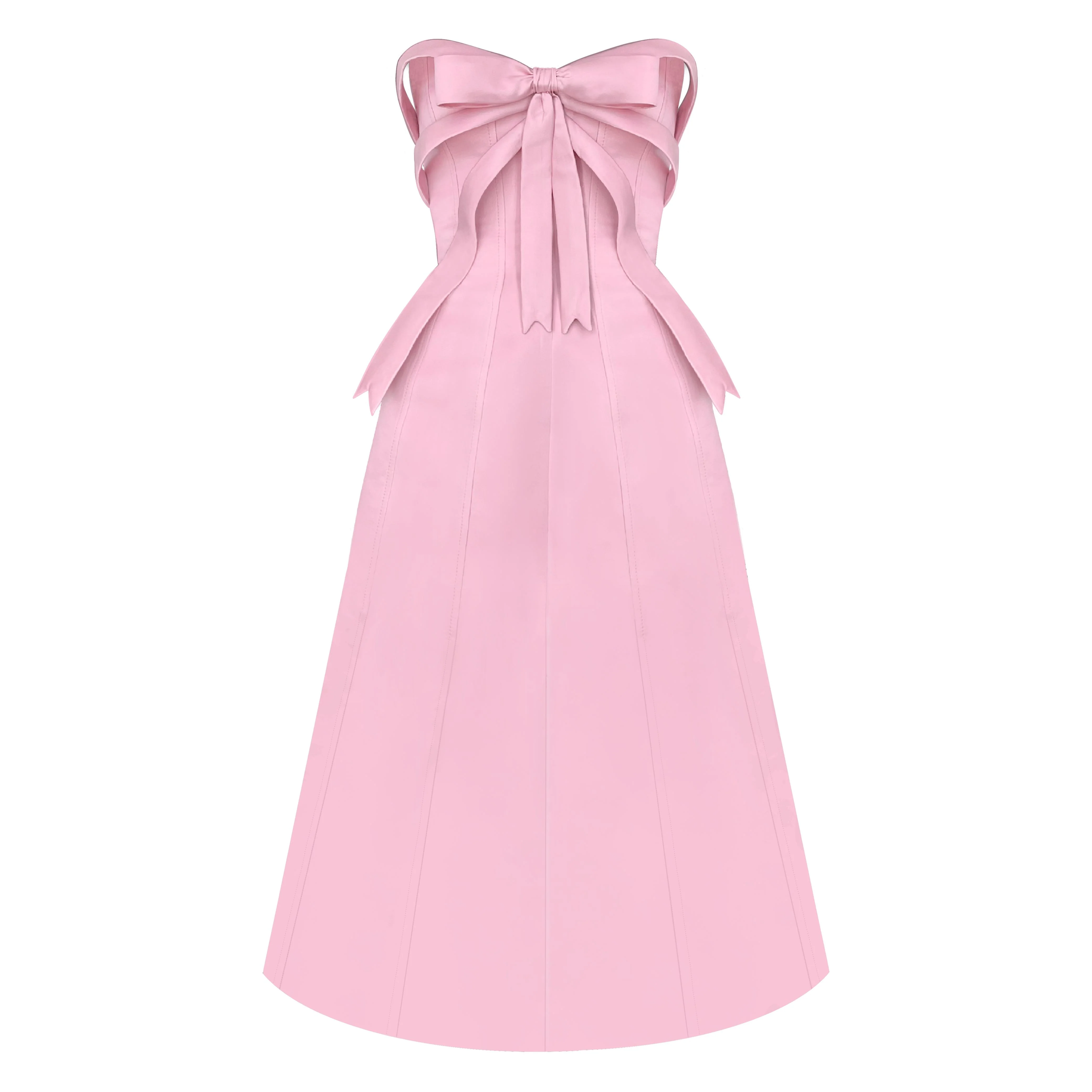 Pink Bow Midi Dress