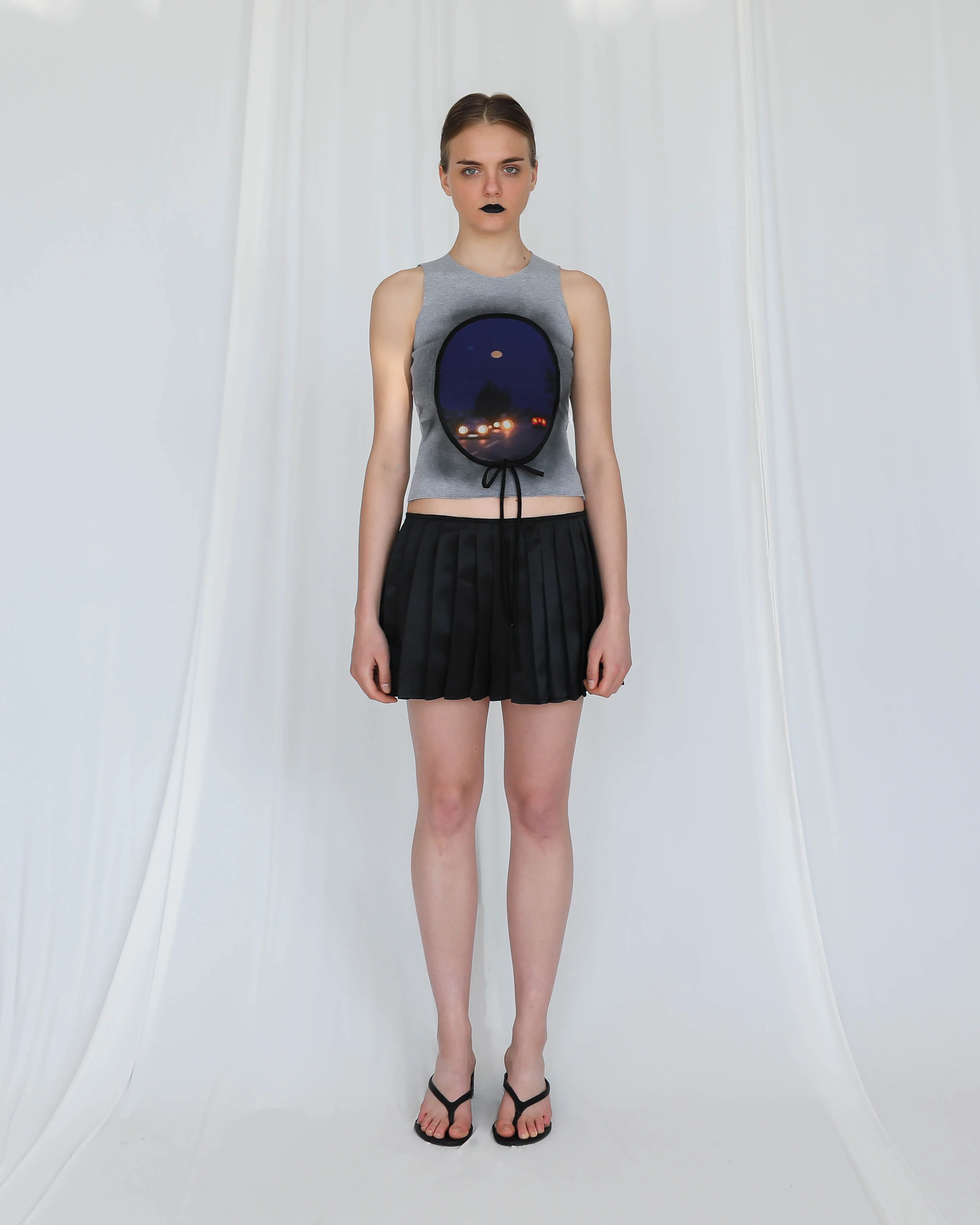 Pleated Satin Skirt - Image 2