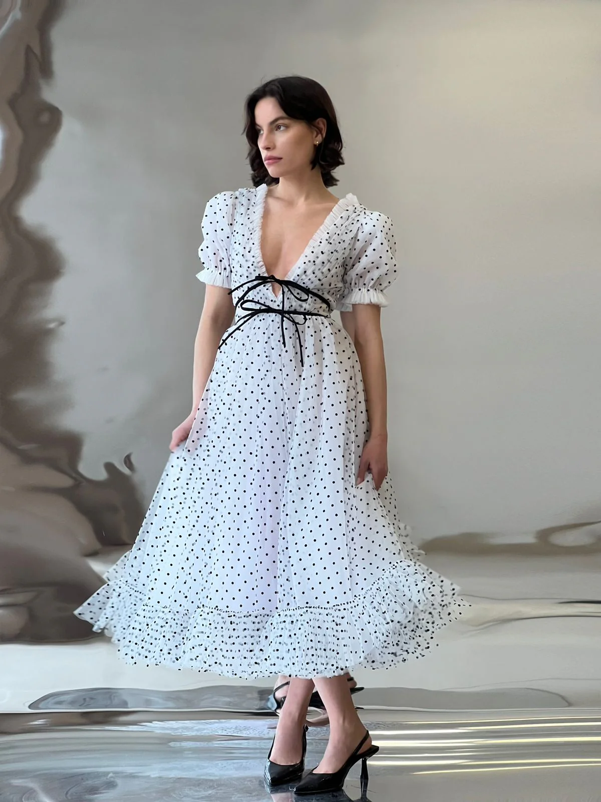 Polka Dots Midi Dress - Image 4