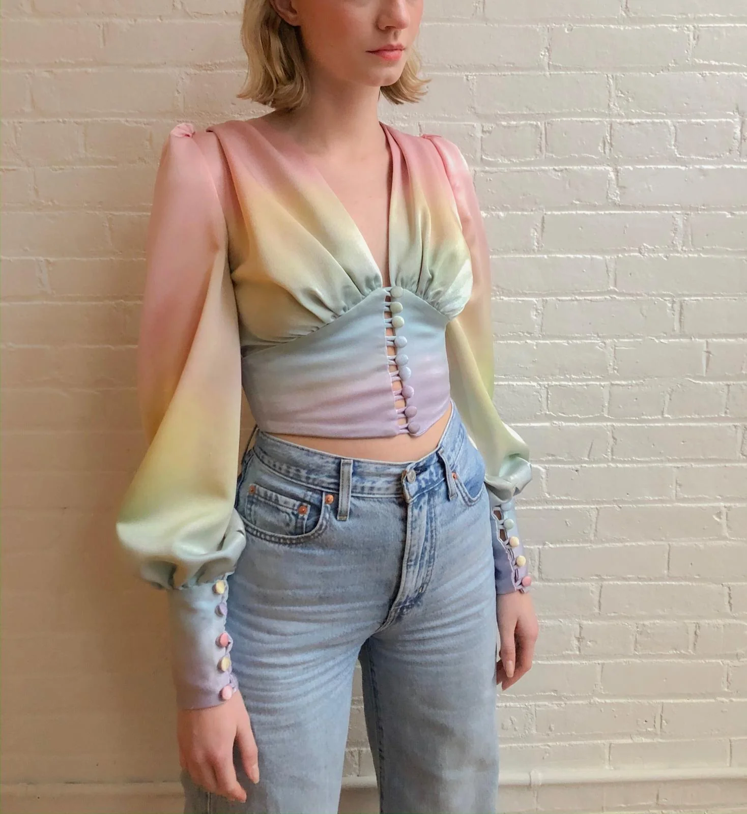 Rainbow Satin Top - Image 2