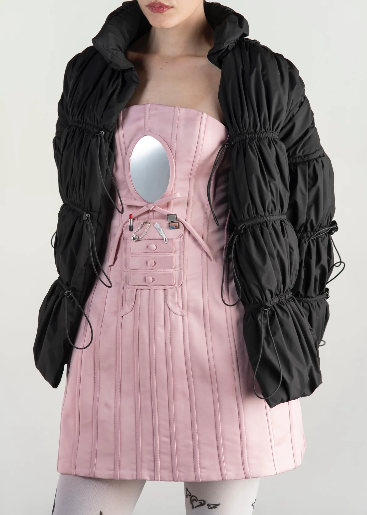Ruffled Black Puffer Jacket - Image 2