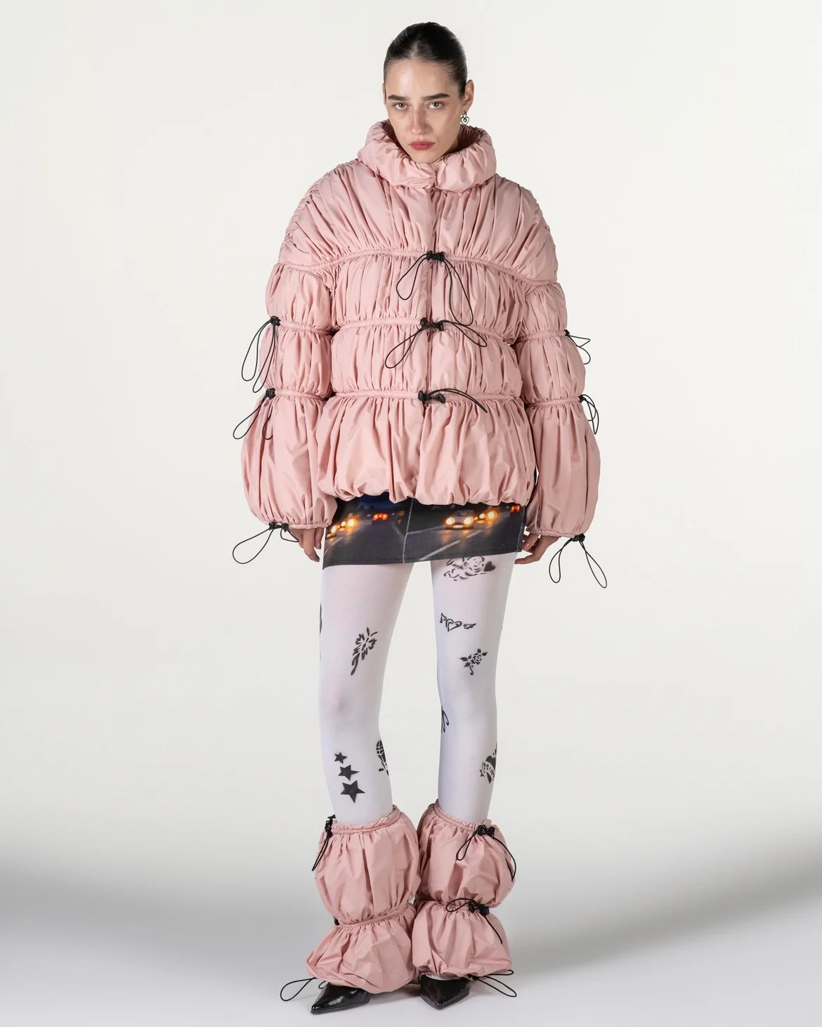 Ruffled Pink Puffer Jacket - Image 2