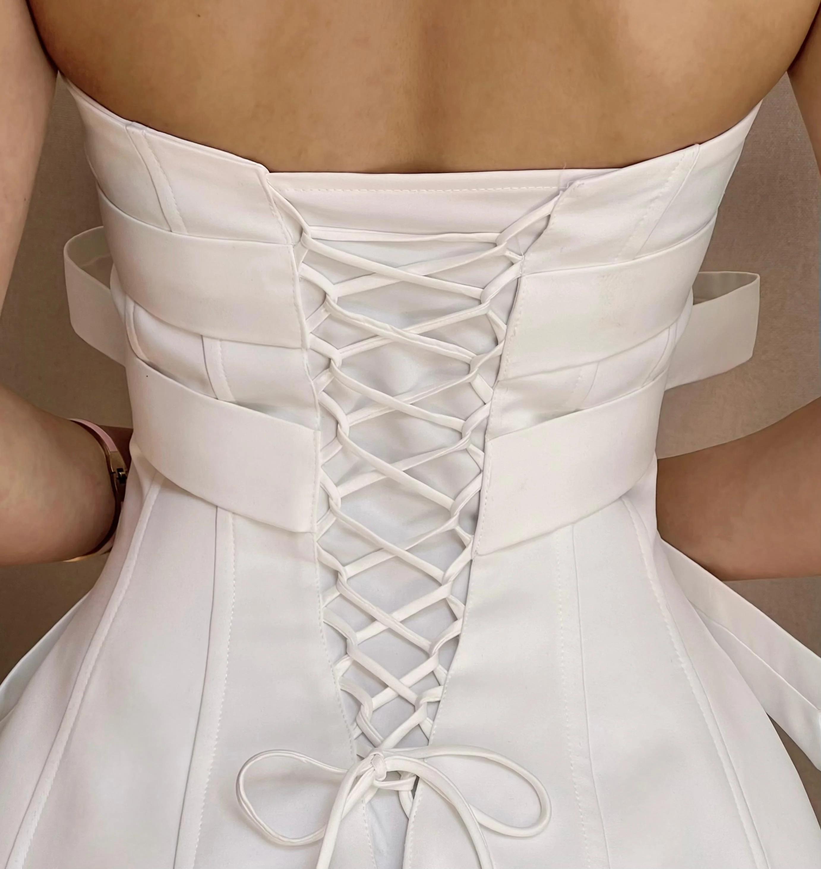 White Bow Mini Dress - Image 3