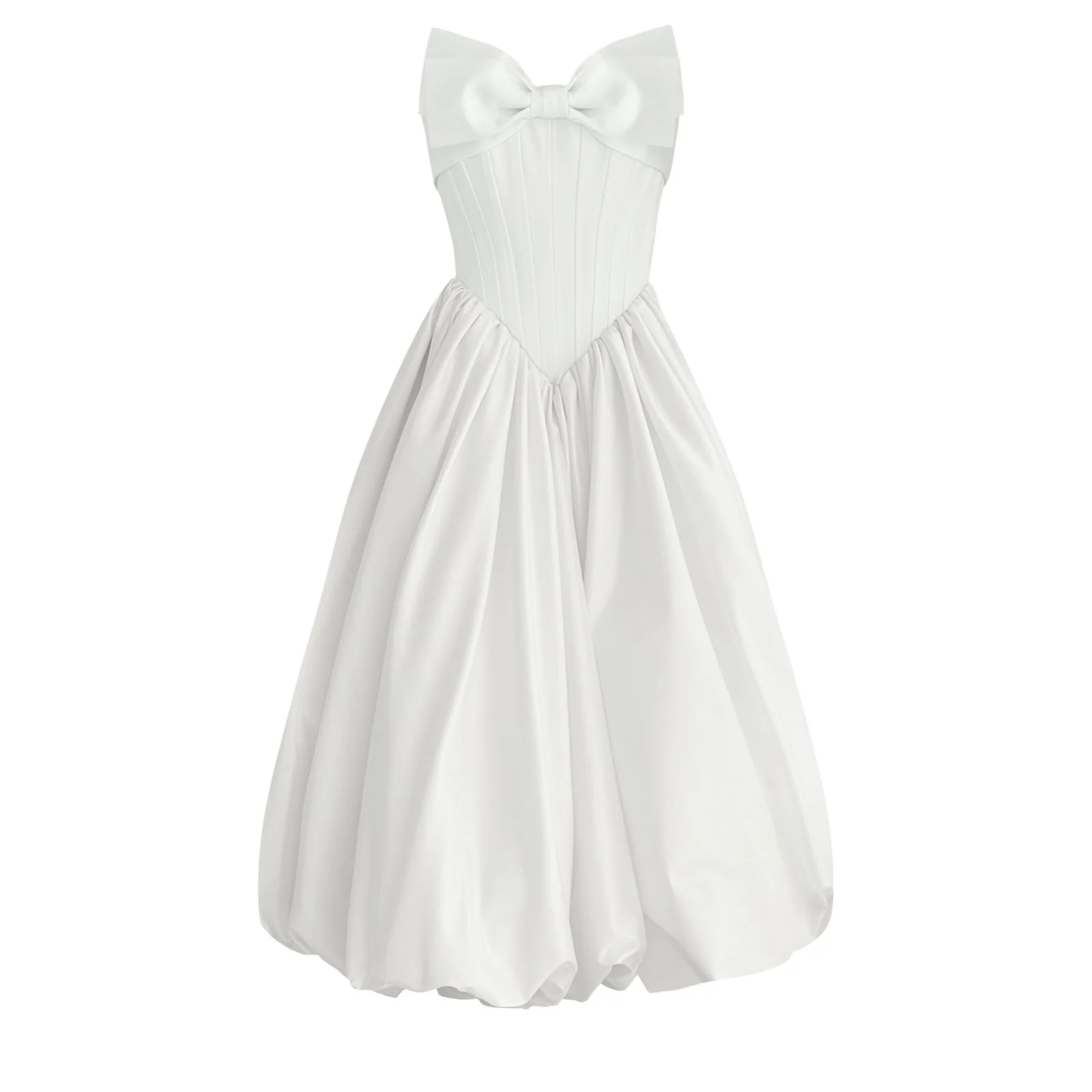 Moon Bow Dress White Midi
